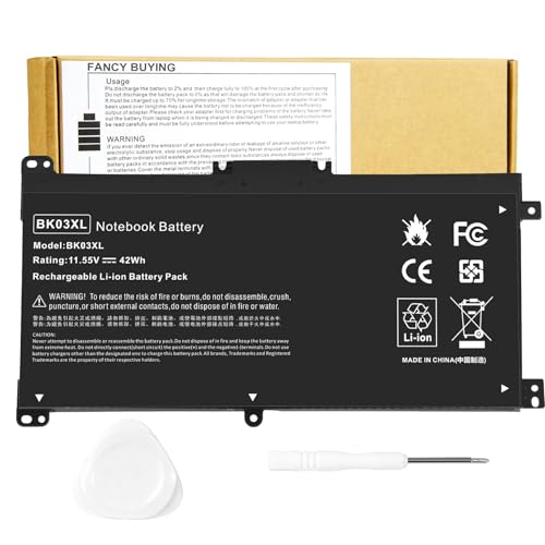 BK03XL HSTNN-LB7S HSTNN-UB7G Battery for HP Pavilion X360 14-BA000 14M-BA000 14m-ba011dx 14m-ba013dx 14m-ba014dx 14m-ba015dx 14m-ba114dx 14-ba000 14-ba175nr 14-ba110nr 14-ba253cl 14-ba125cl 14-ba175nr - size: 7.24*3.5*0.24inch