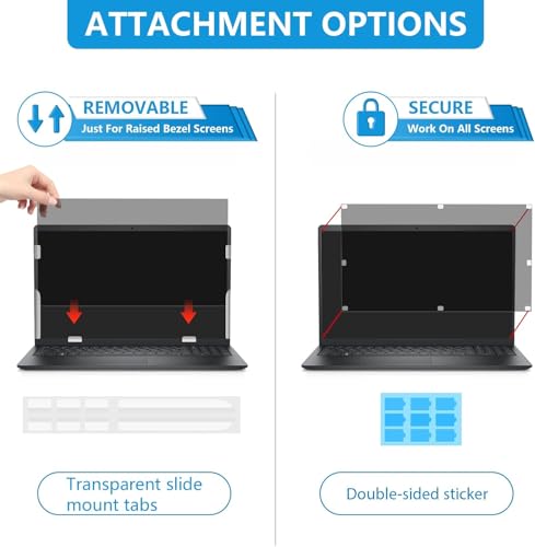 FILMEXT 14 Inch Laptop Privacy Screen, 16:10 Aspect Ratio | Compatible with Lenovo Hp Dell Acer Asus Thinkpad Envy Xps, Removable Laptop Screen Privacy Anti Spy Anti-Blue Light Filter - size: Privacy 14-16:10