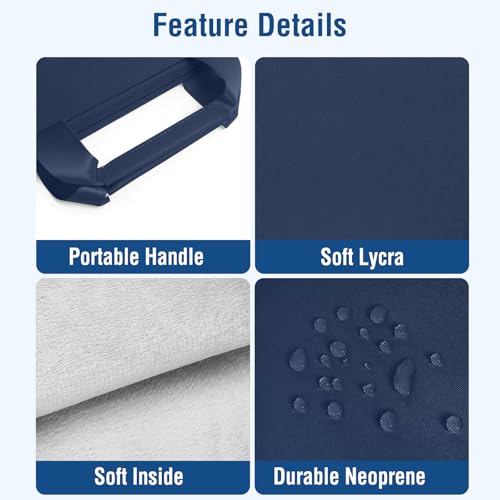 MOSISO Laptop Case 13.3 inch, 13-13.3 inch Laptop Sleeve Bag, Navy Blue | Compatible with MacBook Air/Pro 13 / Pro 14, HP Dell ASUS, Neoprene Carrying Computer Bag with Handle&Detachable Small Case - color: Navy Blue, size: 13.3 inch