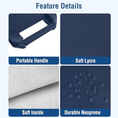 MOSISO Laptop Case 13.3 inch, 13-13.3 inch Laptop Sleeve Bag, Navy Blue | Compatible with MacBook Air/Pro 13 / Pro 14, HP Dell ASUS, Neoprene Carrying Computer Bag with Handle&Detachable Small Case - color: Navy Blue, size: 13.3 inch