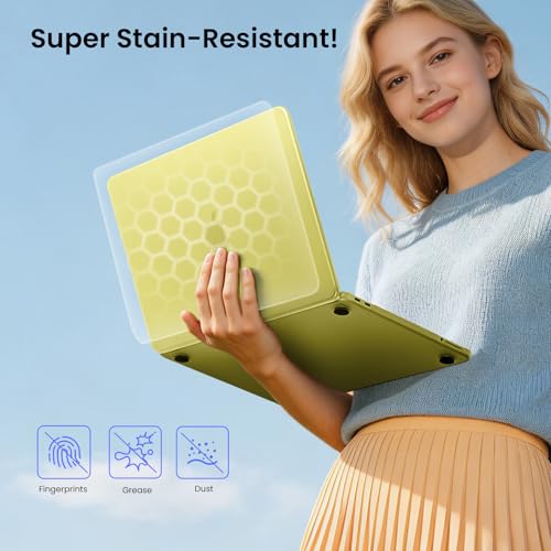 BlueSwan for MacBook Neo Case 13 inch 2026 Release A18 Pro Chip Model A3404 | 100% Match Official Color, Scratch Resistant, Easy to Snap on, Travel Essential, Back to School Gifts - color: Citrus Clear