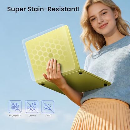 BlueSwan for MacBook Neo Case 13 inch 2026 Release A18 Pro Chip Model A3404 | 100% Match Official Color, Scratch Resistant, Easy to Snap on, Travel Essential, Back to School Gifts - color: Citrus Clear