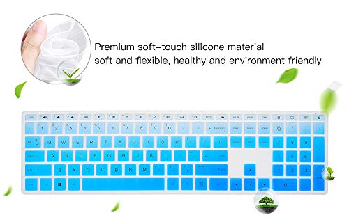 Keyboard Cover for HP Pavilion 27 All in One PC 27-xa0014/27 Xa0055Ng/0370Nd/0076Hk/0010Na, HP Pavilion 24-inch 24-xa0020 Xa0002A Xa0032 xa0013w, HP Pavilion All in One Keyboard Cover, Ombre Blue - color: Ombre Blue
