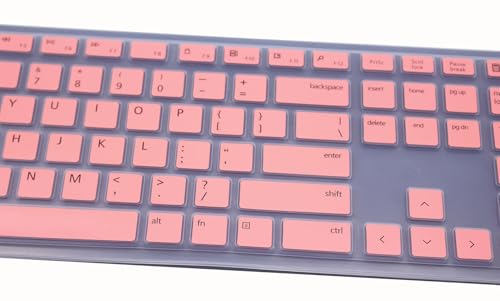 Silicone Keyboard Cover Skin Compatible for Dell Pro KM5221W KB500 KB700 Keyboards & Dell Wireless Bluetooth Keyboard KM7321W (Pink) - color: Pink