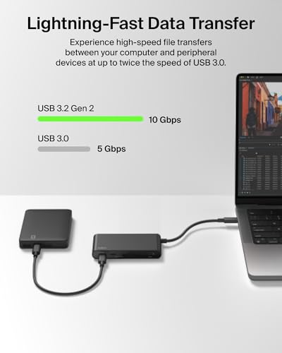 Belkin USB-C Hub 5-Port 4K HDMI 100W PD for MacBook, iPad, laptops & More | 10Gbps data transfer, 4K HDMI display support, compatible with MacBook, iPad Pro, Chromebook, and PC - style: 5-in-1 Display Hub