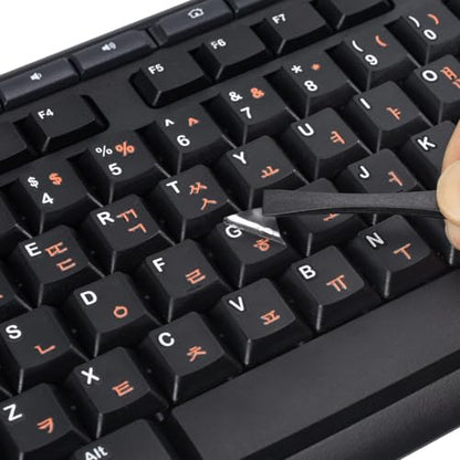 2PCS Korean Keyboard Stickers Letters with Tweezer - 3D Hangul Keyboard Letter Replacement Stickers, Korean Alphabet for Laptop Computer PC Desktop Keyboard, Peel-Off Film, Only Leave Letters,Orange - size: Korean-Orange