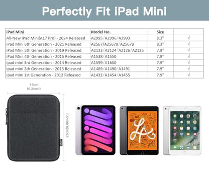 TiMOVO 7-8 Inch Tablet Sleeve Case, Space Gray | Fit iPad mini 7 (A17 Pro, 2024) / mini 6 (8.3", 2021) / 5/4/3/2/1, Protective Carrying Pouch Bag Cover - color: Space Gray, size: 7-8 Inch