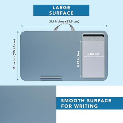 LAPGEAR Home Office Lap Desk – Slate Blue, Fits 15.6” Laptops - color: Slate Blue, size: Home Office W/Device Ledge