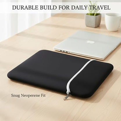 Neoprene Laptop Sleeve for 13-Inch Devices, Computer Case with Cushioned Padding and Moisture-Resistant Exterior for Daily Commute and Travel