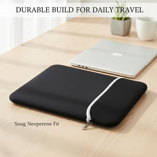 Laptop Sleeve for 13 Inch Laptops, Neoprene Protective Case with Soft Interior, Cushioned & Water-Repellent Computer Bag for Daily Commute and Travel