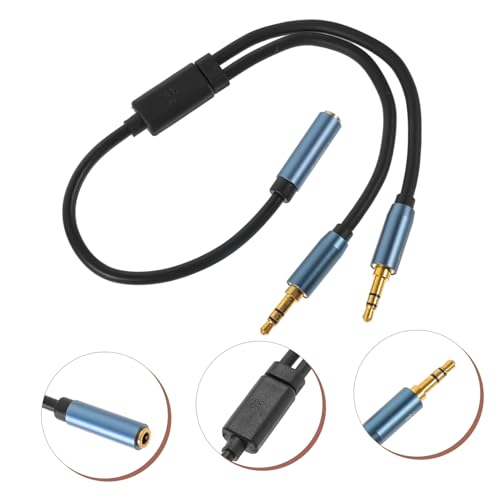 DOITOOL 3pcs Headphone Mic y Splitter Cable Adapter Compact Audio Splitter for Laptops Lightweight Dual Convertor for Headset and Microphone Use
