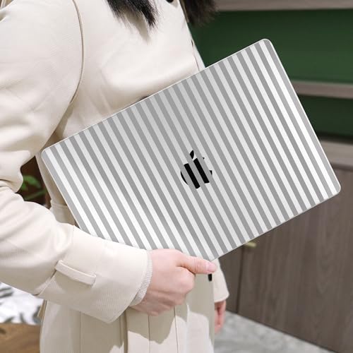 MEEgoodo Case for M5/M4/M3/M2 MacBook Air 13 inch Case 2026 2025 2024 2022, Fit Model A3449/A3240/A3113/A2681, Laptop Hard Shell Compatible with MacBook Air 13.6-inch, Gray Stripes - color: Gray Stripes