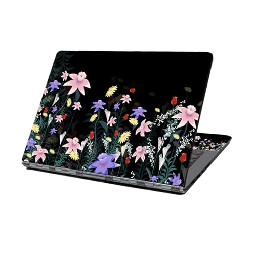 Laptop Skin Sticker Decal,12" 13" 13.3" 14" 15" 15.4" 15.6 inch Personalized Laptop Vinyl Skin Sticker Cover Art Decal Universal Protector Notebook PC Cover Case (Dark,Flower) - color: Dark,Flower