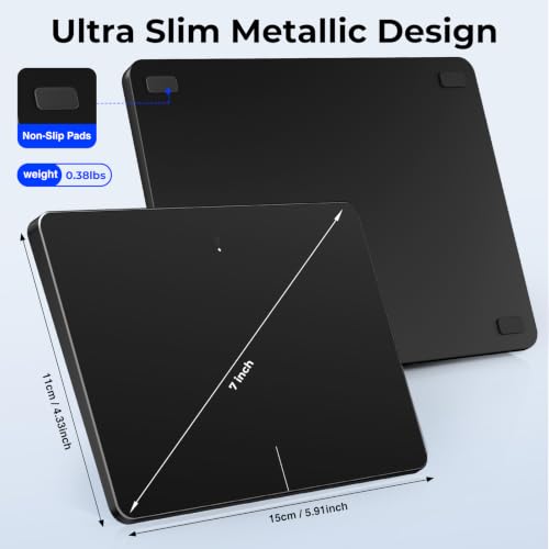 Wired Trackpad for Windows 10/11 – High-Precision Multi-Touch Portable Touchpad Mouse with Multi-Gesture, Ultra-Slim Aluminum Design, Compatibility for PC, Laptop, and Desktop Computers (dark) - color: dark