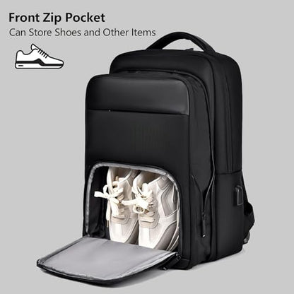 Travel Laptop Backpack for Men Expandable Business Backpack Fits 17-inch Laptop with USB Charging Port Waterproof Durable Computer Bag for Business Travel Work Office College