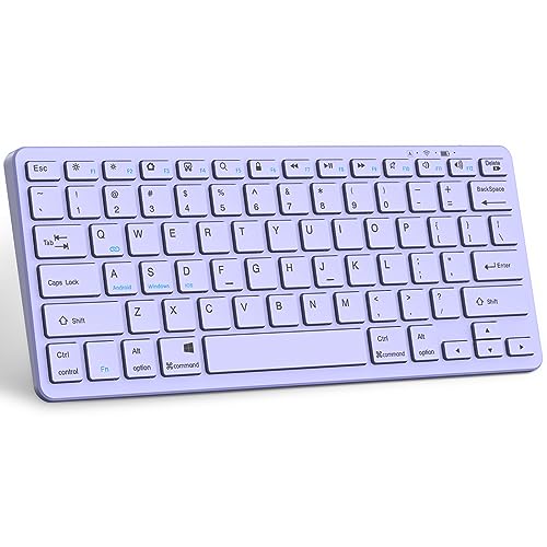 TaIYanG Bluetooth Keyboard for iPad Wireless Keyboard Compatible with iPad A16 11th 10th Generation, 10.2(9th/8th/7th Gen), Air/Pro/Mini and All Bluetooth Devices (Light Purple) - color: Light Purple