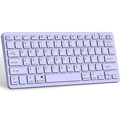 TaIYanG Bluetooth Keyboard for iPad Wireless Keyboard Compatible with iPad A16 11th 10th Generation, 10.2(9th/8th/7th Gen), Air/Pro/Mini and All Bluetooth Devices (Light Purple) - color: Light Purple