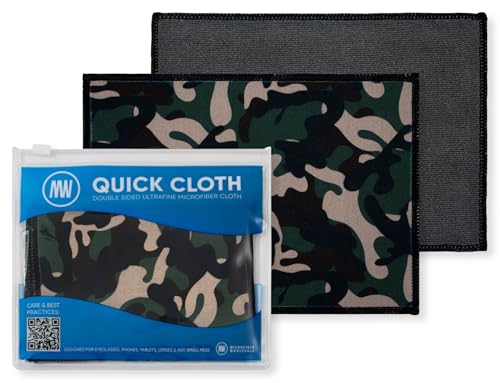 Microfiber Wholesale Quick Cloth Glasses Cleaning Cloths – 5x7 Camo 2-Pack | with Case | Double-Sided Lens Cleaner for Eyeglasses, Camera, Screens & Glass | Reusable Microfiber Glass Polishing Cloths - color: Camo, size: 5"x7"