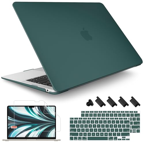 May Chen Compatible with New MacBook Air 13 inch Case 2021 2020 2019 2018 Release Model: M1 A2337 A2179 A1932, Plastic Hard Shell Case for Mac Air 13 inch with Retina Display Fits Touch ID, Dark Cyan - color: Dark Cyan