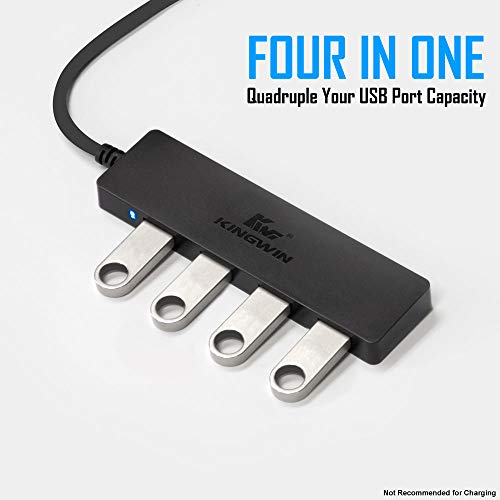 Kingwin USB Hub 4 Port USB 3.0 Data Hub for Mobile SSD, MacBook, Mac Pro/ Mini, iMac, Chromebook, Surface Pro, USB Flash Drives, Notebook PC, XPS, and More [Ultra Slim] - style: USB 3.0