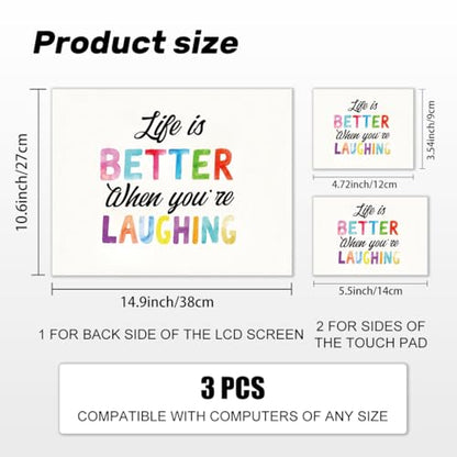 Laptop Skin Sticker Decal PVC Vinyl Quote Sticker Notebook PC Protector Waterproof Scratch Resistant Laptop Skin for 12.1 13 13.3 13.6 14 15 15.3 16 Inch Colorful Letter - color: Life is Better