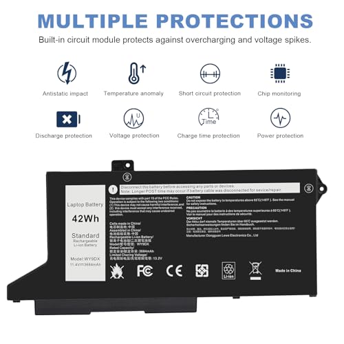 42Wh WY9DX Battery Replacement for Dell Latitude 14 5420 15 5520 Precision 15 3560 Series P137G P137G001 P104F P104F001 P104F002 1K2CF 01K2CF M3KCN 75X16 075X16 WK3F1 005R42 0WK3F1 0M3KCN - size: 8.15*3.98*0.24inch WY9DX