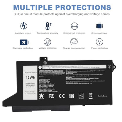 42Wh WY9DX Battery Replacement for Dell Latitude 14 5420 15 5520 Precision 15 3560 Series P137G P137G001 P104F P104F001 P104F002 1K2CF 01K2CF M3KCN 75X16 075X16 WK3F1 005R42 0WK3F1 0M3KCN - size: 8.15*3.98*0.24inch WY9DX