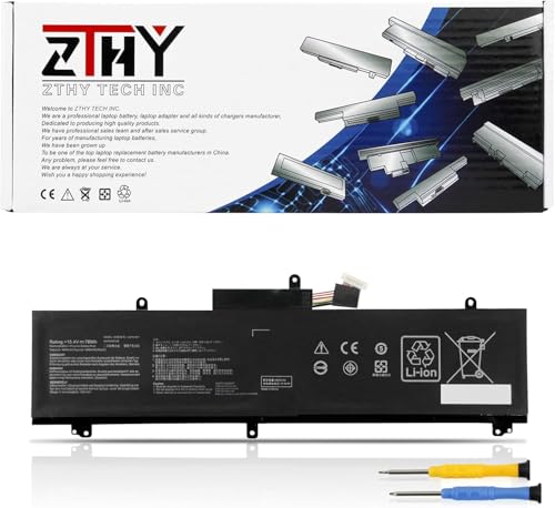 76Wh C41N1837 Laptop Battery Replacement for Asus Rog Zephyrus GA502 GU502 | GX502 GU532 GX532 GA501I GA502IU GA502GU GA502IV GA532DU GU502DU GU502GU GU502GV GU502LW GU532LV GU532GU GX502GW 15.4V - size: 11.34*3.86*0.39 inch C41N1837