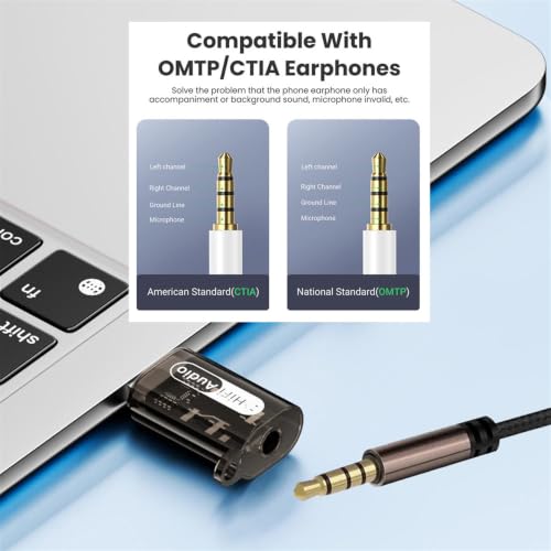 xiwai 2pcs/lot USB to 3.5mm Audio Adapter Type-A Male USB2.0 to TRS TRRS Female AUX & MIC Sound Card 24bit 96kHz Adapter Compatible with Laptop Desktop - style: USB-A to 3.5mm Male Audio