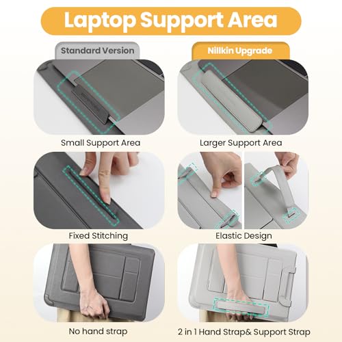 Nillkin Laptop Sleeve 14.2 inch, PU Leather Sleeve with Stand and Carry Go Handle for HP Dell ASUS MacBook 13,Tablet, e-Book Reader,Laptop 13-14 inch Bag Case (Black, 13.98 * 9.57 * 0.79 inch) - color: Black, size: 14.2 inch
