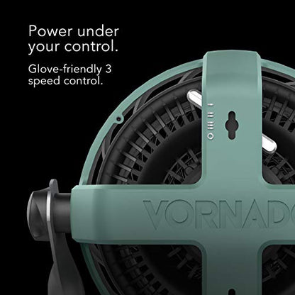Vornado EXO51 Small Heavy Duty Air Circulator, 3-Speed High Velocity Shop Fan, Dustproof and Water-Resistant, Powerful Motor, Industrial High Impact Case, Whole Room Air Circulator, Green - style: EXO51 - Small