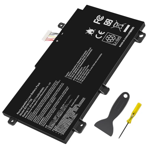48Wh B31N1726 Laptop Battery for Asus FX80 FX80G FX80GD FX80GE FX80GM FX86 FX86FE FX86FM TUF FX504 FX504GE FX504GM FX505 FX505DT FX505DY FX505GE FX505GD FX505GM FA506IU A17 FA706II B31BNEH B31BN91 - size: 7.28x3.77x0.31inch B31N1726