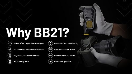 Nitecore BB21 Portable Air Blower for Cameras, Computers and Electronics, Fast Charging USB Rechargeable, 30,000 RPM Electric Compressed Air Duster with Organizer