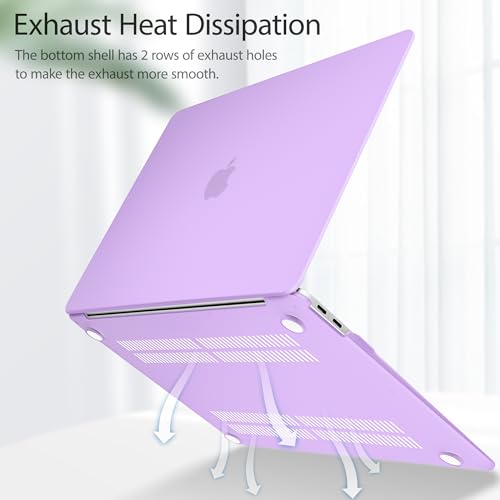 May Chen Compatible with New MacBook Air 13 inch Case 2021 2020 2019 2018 Release Model: M1 A2337 A2179 A1932, Plastic Hard Shell Case for MacBook Air 13 inch with Retina Display Fits Touch ID, Purple - color: Light purple