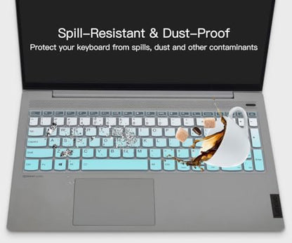 Keyboard Cover for 2023 2022 Lenovo IdeaPad 1/IdeaPad 1i 15.6 inch Laptop 15IGL7 15ADA07 15IAU7 15ALC7 15IJL7 15IGL7, New Lenovo IdeaPad 1 15IGL7 15.6 US Layout Keyboard Cover Skin, Ombre Mint - color: Ombre Mint