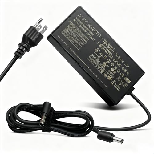 200W 10A 20V ADP-200JB D AC Charger Compatible with Asus ROG Zephyrus G15 GA503 GA503QM GA503QR GA503QS GA503RM TUF Gaming A15 F15 F17 Gaming Laptop Power Supply Adapter Cord 6.0 * 3.7cm