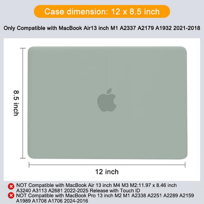 MOSISO Compatible with MacBook Air 13 inch Case M1 2022-2018 | Touch ID Plastic Hard Shell Cover Compatible with MacBook Air 13.3 inch Case, A2337 M1 A2179 A1932, Antique Green - color: Antique Green