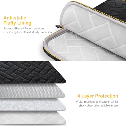 Lacdo Laptop Sleeve Case for 14 inch New MacBook Pro M5 Pro/Max A3426 A3427 (2026), M5/M4/M3/M2/M1 A3434 A3112 A3401 A3185 A2918 A2992 A2779, 13.8 inch Surface Laptop 7th Computer Bag, Elegant Black - color: Elegant Black, size: New MacBook Pro 14 Inch