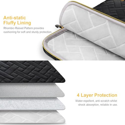 Lacdo Laptop Sleeve Case for 14 inch New MacBook Pro M5 Pro/Max A3426 A3427 (2026), M5/M4/M3/M2/M1 A3434 A3112 A3401 A3185 A2918 A2992 A2779, 13.8 inch Surface Laptop 7th Computer Bag, Elegant Black - color: Elegant Black, size: New MacBook Pro 14 Inch