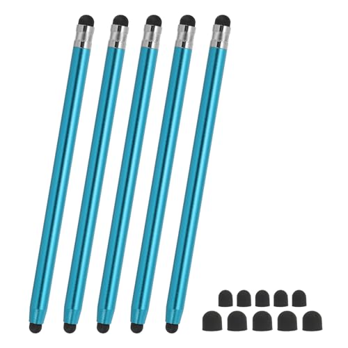 PATIKIL 5 Pcs Stylus Pens for Touch Screens, 2 in 1 High Sensitivity Universal Pen Capacitive Stylus for Phone Tablets Laptop Touch Screen Devices, Blue - color: Sky Blue
