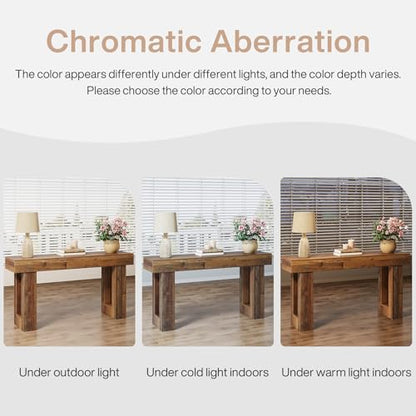 Tribesigns 63-Inch Long Console Table, Wooden Rectangular Sofa Table Behind The Couch, Farmhouse Entryway Table for Entrance, Hallway, Living Room (Mix Brown) - color: Mix Brown (63")