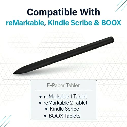 EMR Stylus Pen for Remarkable 2 / Remarkable 1, Kindle Scribe, BOOX Tablets, Battery-Free with Digital Eraser, 4096 Pressure Levels, Magnetic Pen Holder, 10 Replacement Nibs Included, Black - style: 10 Pencil Tips-black