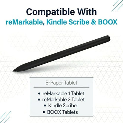 EMR Stylus Pen for Remarkable 2 / Remarkable 1, Kindle Scribe, BOOX Tablets, Battery-Free with Digital Eraser, 4096 Pressure Levels, Magnetic Pen Holder, 10 Replacement Nibs Included, Black - style: 10 Pencil Tips-black