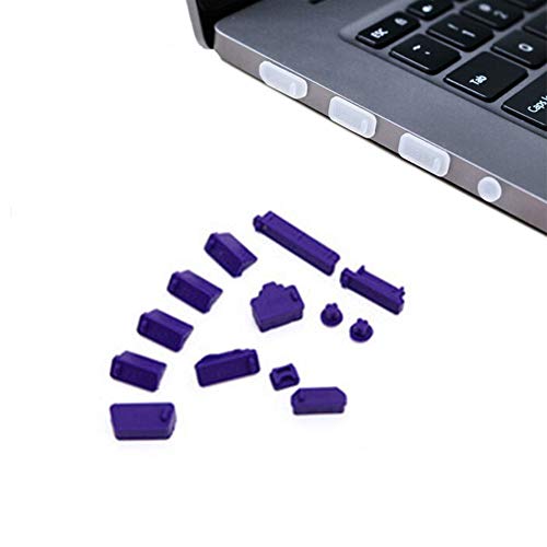 16PCS Universal Computer Anti Dust Stopper/Plug, Soft Silicone Dustproof Laptop Port Covers Purple - color: Purple