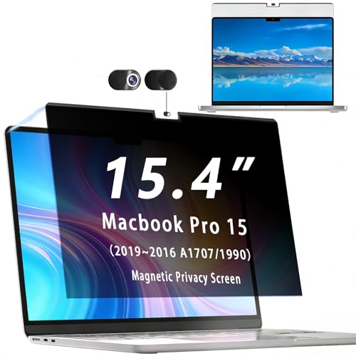for MacBook Pro 15 / 15.4 Inch Privacy Screen for 2019-2016 (A1707/A1990) Magnetic Removable, 30° Anti-Spy Filter, Anti-Glare, Snap-On Screen Protector (Macbook Pro 15/ 15.4 (2019-2016 (A1707/A1990))) - size: Pro 15/ 15.4 (2019-2016 (A1707/A1990))