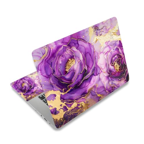 12 12.1 13 13.3 14 15 15.4 15.6 in Skin Laptop Sticker Decal, Netbook Skins for Notebook PC, Universal Vinyl Laptop Decor Cover, Waterproof Art Protector Easy to Apply I Abstract Violets Gold Florals - color: Abstract Violets Gold Florals