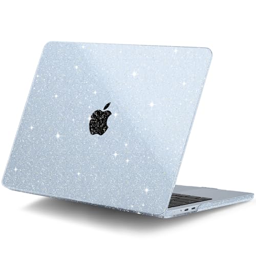 Clear Glitter Case for MacBook Air 15 Inch M5 M4 M3 M2 (2026-2023) A3448 A3241 A3114 A2941, Protective Hard Shell Cover Compatible with Touch ID & Liquid Retina Display - Star Sky Blue - color: Star Sky Blue