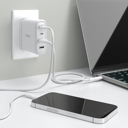 Staples TECH GaN 100W USB‑C & USB‑A Wall Charger – Fast PD Charging, Dual‑Port Power Adapter with Cable, Compact GaN Charger for MacBook, iPhone, Samsung & USB‑C Laptops - style: 100 Watt