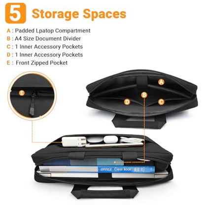 ZYB Waterproof Laptop Case 15 15.6 16 Inch Briefcase,Laptop Bag 15.6-16 Inch Sleeve with Shoulder Strap for 15.6-16 Inch Notebook Lenovo HP Acer ASUS DELL MacBook Pro 16 M5-M1 etc Messenger Bag-Black - size: 15 15.6 16 Inch