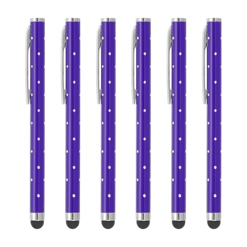 PATIKIL Stylus Pens for Touch Screens, 6 Pcs High Precision Universal Bling Stylus Crystal Metal Capacitive Pen for Touch Screen Devices Phone Tablets Laptop, Purple - color: Purple